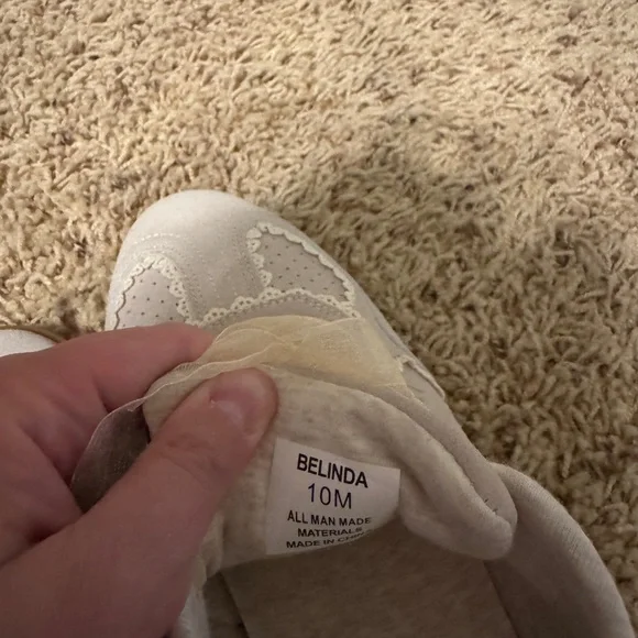 Women’s Cream Athletic Sneakers with Ribbon Laces - Picture 4 of 4